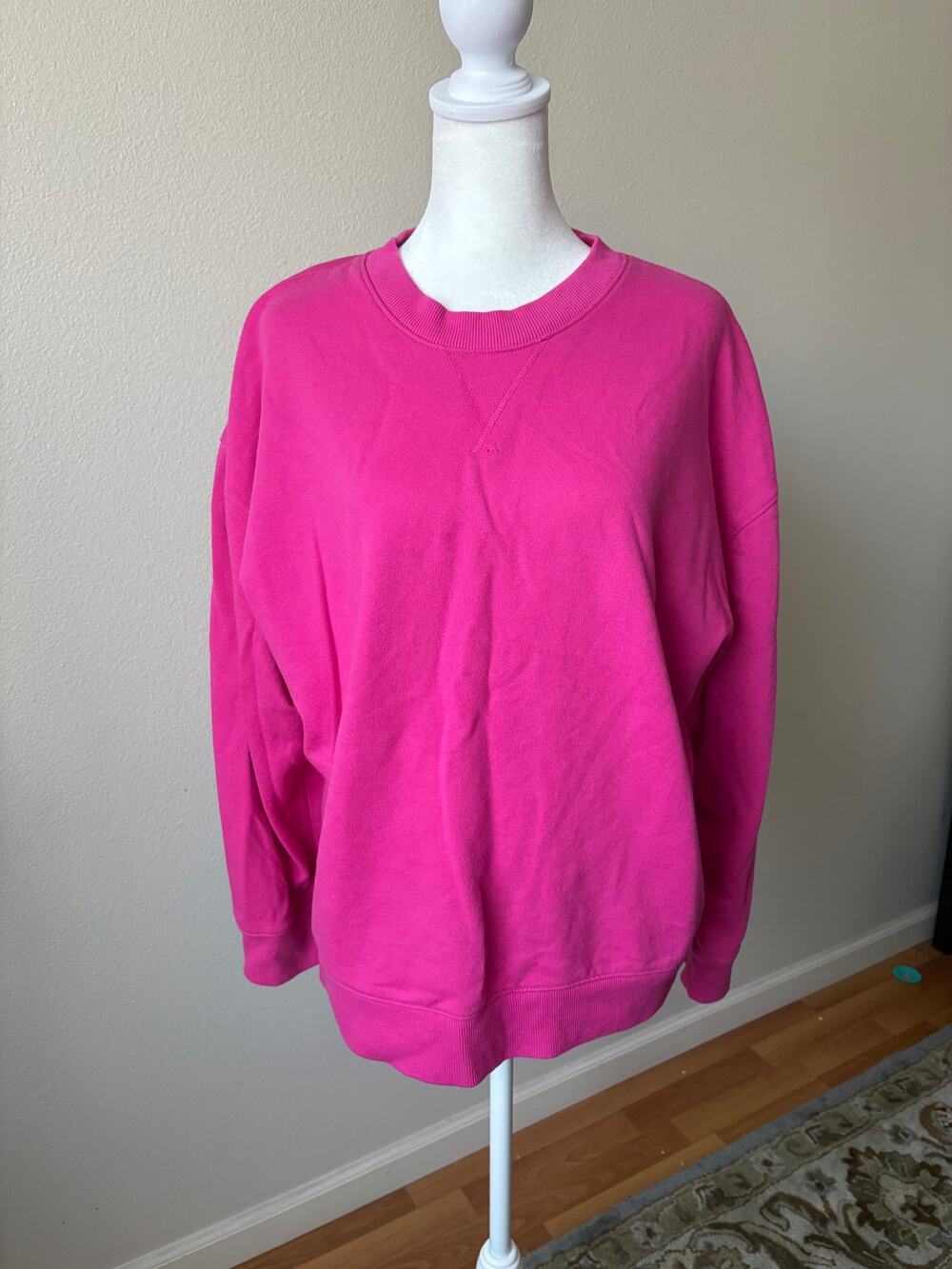 Time and Tru Women’s XXL Hot Pink Oversized Crewneck Sweatshirt 16-18